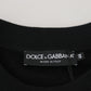 Elegant Black Cotton Pullover Sweater