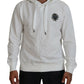 Elegant White Logo Hooded Sweatshirt