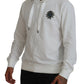 Elegant White Logo Hooded Sweatshirt