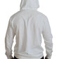 Elegant White Logo Hooded Sweatshirt