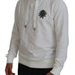 Elegant White Logo Hooded Sweatshirt
