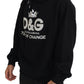 Elegant Black Hooded Sweater