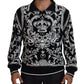 Elegant Black Printed Pullover Sweater