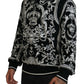 Elegant Black Printed Pullover Sweater