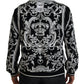 Elegant Black Printed Pullover Sweater