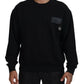 Elegant Black Cotton Pullover Sweater