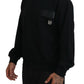 Elegant Black Cotton Pullover Sweater
