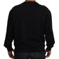 Elegant Black Cotton Pullover Sweater