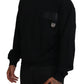 Elegant Black Cotton Pullover Sweater