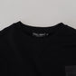 Elegant Black Cotton Pullover Sweater