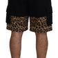 Chic Leopard Print Casual Shorts