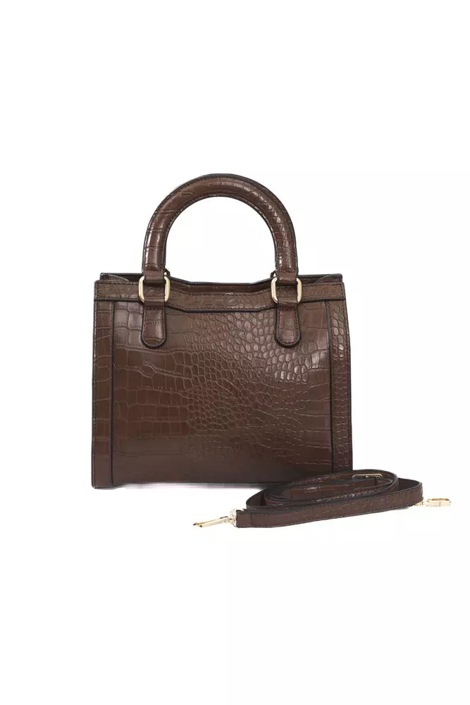 Brown Polyurethane Women Crossbody Bag