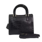 Black Polyurethane Women Crossbody Bag