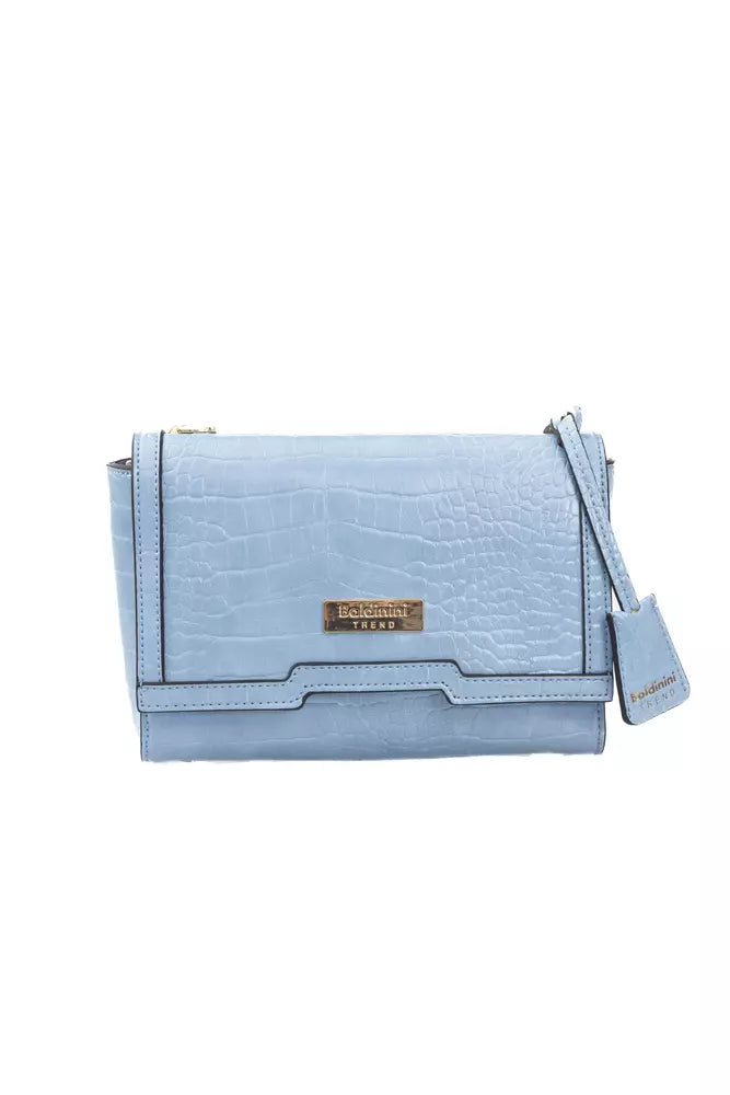 Light Blue Polyurethane Women Crossbody