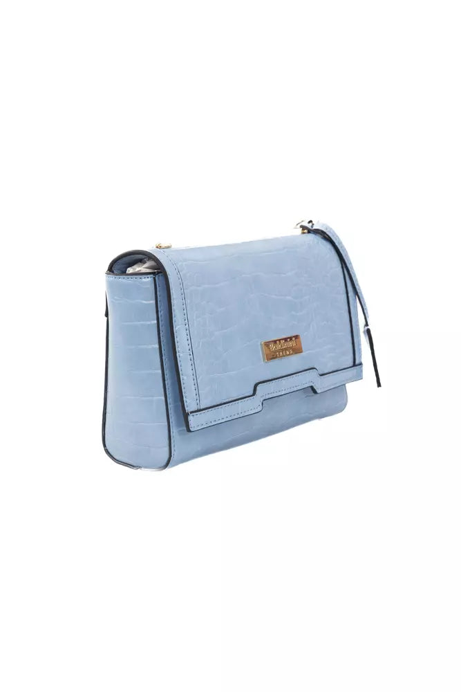 Light Blue Polyurethane Women Crossbody