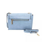 Light Blue Polyurethane Women Crossbody