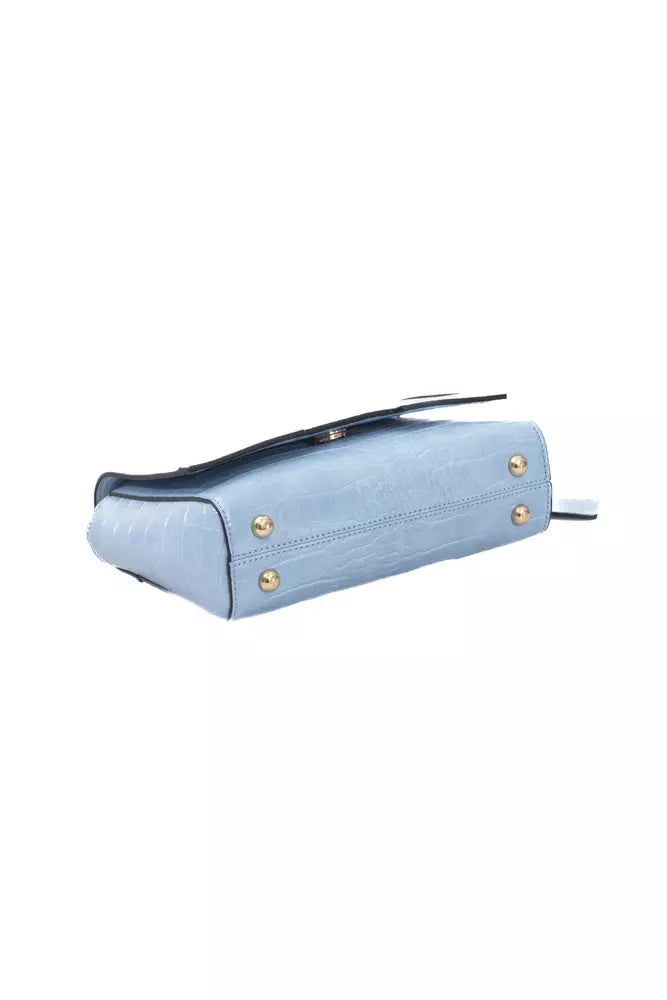 Light Blue Polyurethane Women Crossbody