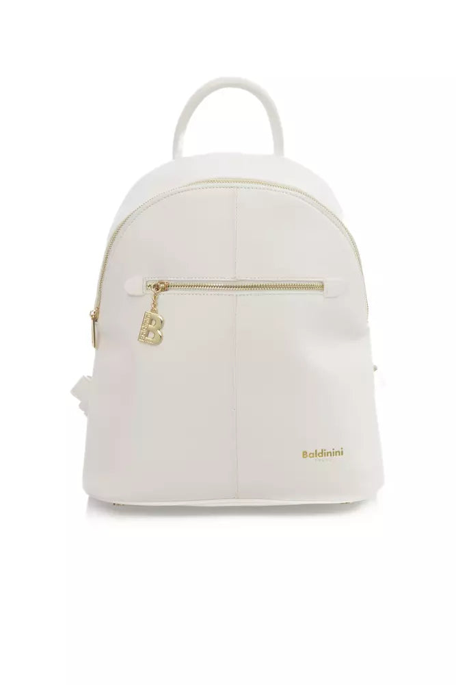 White Polyethylene Women Backpack