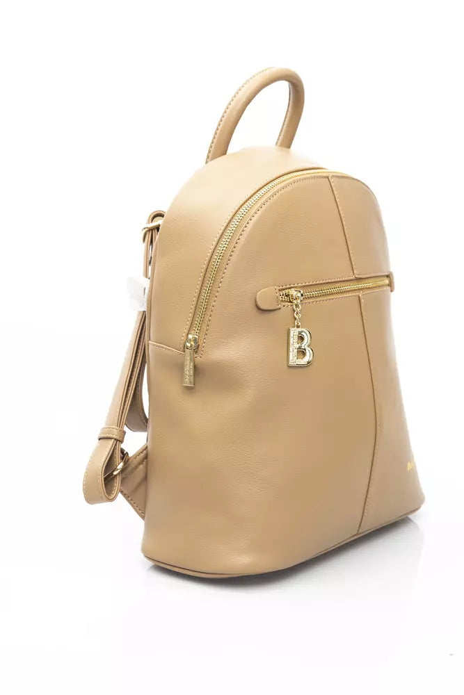 Beige Polyethylene Women Backpack