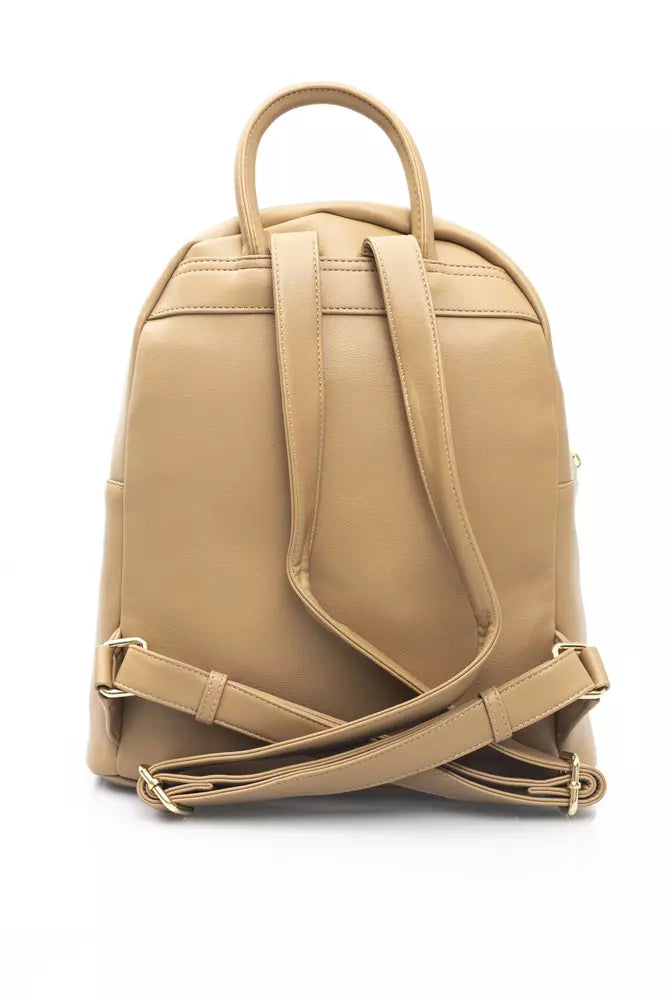 Beige Polyethylene Women Backpack