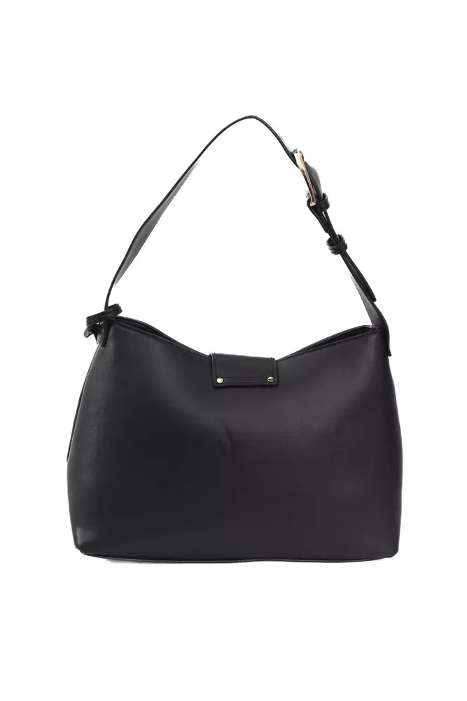 Black Polyurethane Women Handbag