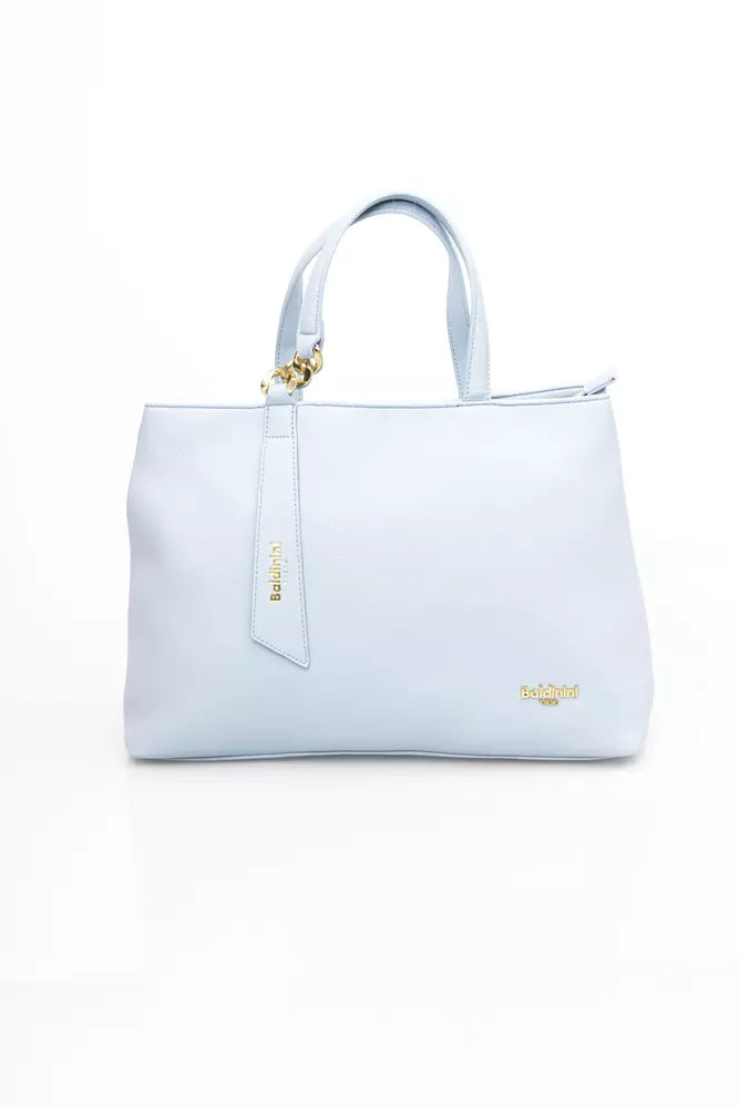 Light Blue Polyethylene Women Handbag