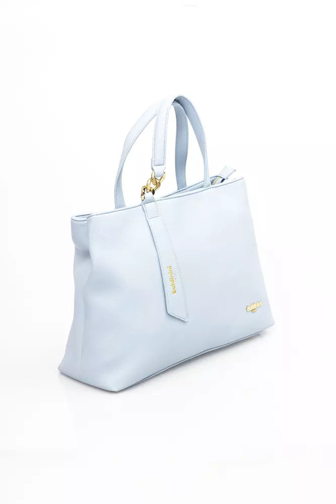 Light Blue Polyethylene Women Handbag