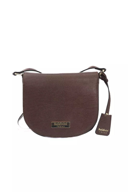 Brown Polyurethane Women Crossbody Bag