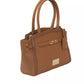 Brown Polyurethane Women Crossbody Bag