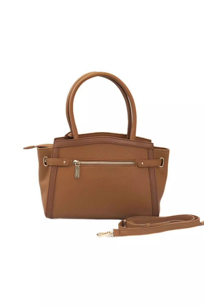 Brown Polyurethane Women Crossbody Bag