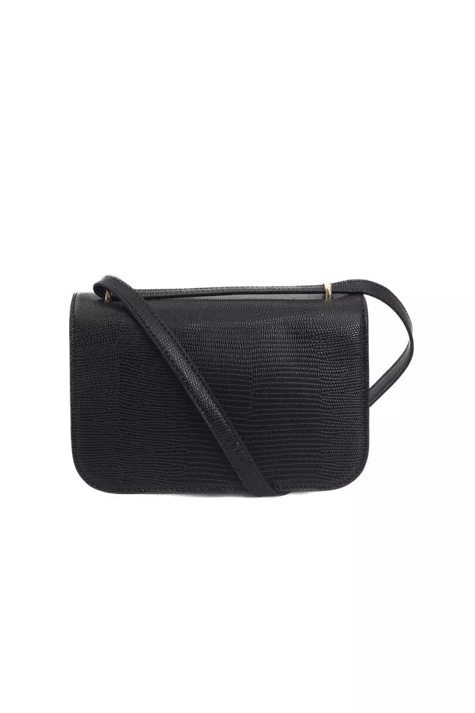 Black Polyurethane Women Crossbody Bag