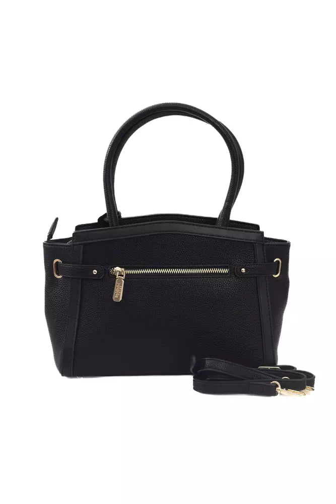 Black Polyurethane Women Crossbody Bag