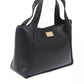 Black Polyurethane Women Handbag