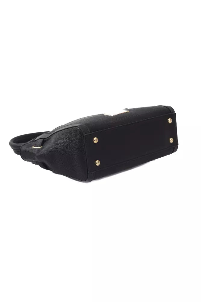 Black Polyurethane Women Crossbody Bag