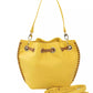 Yellow Polyurethane Women Crossbody Bag