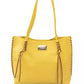 Yellow Polyurethane Women Handbag