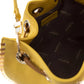 Yellow Polyurethane Women Crossbody Bag