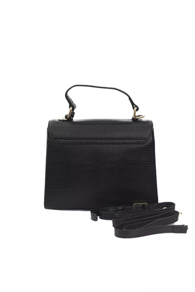 Black Polyurethane Women Crossbody Bag