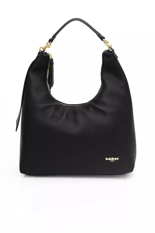 Black Polyethylene Women Shoulder Bag
