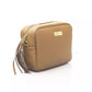 Beige Leather Women Shoulder Bag