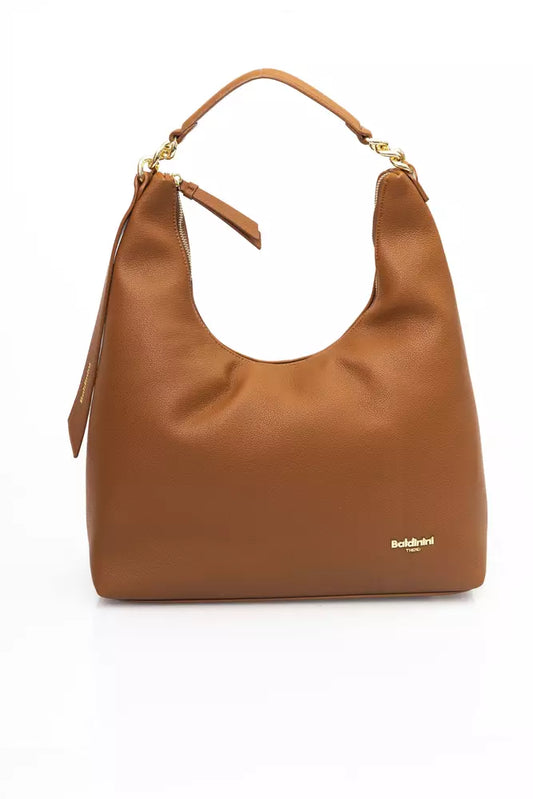 Brown Polyethylene Women Shoulder Bag