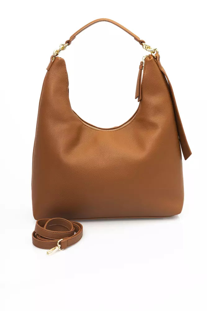 Brown Polyethylene Women Shoulder Bag