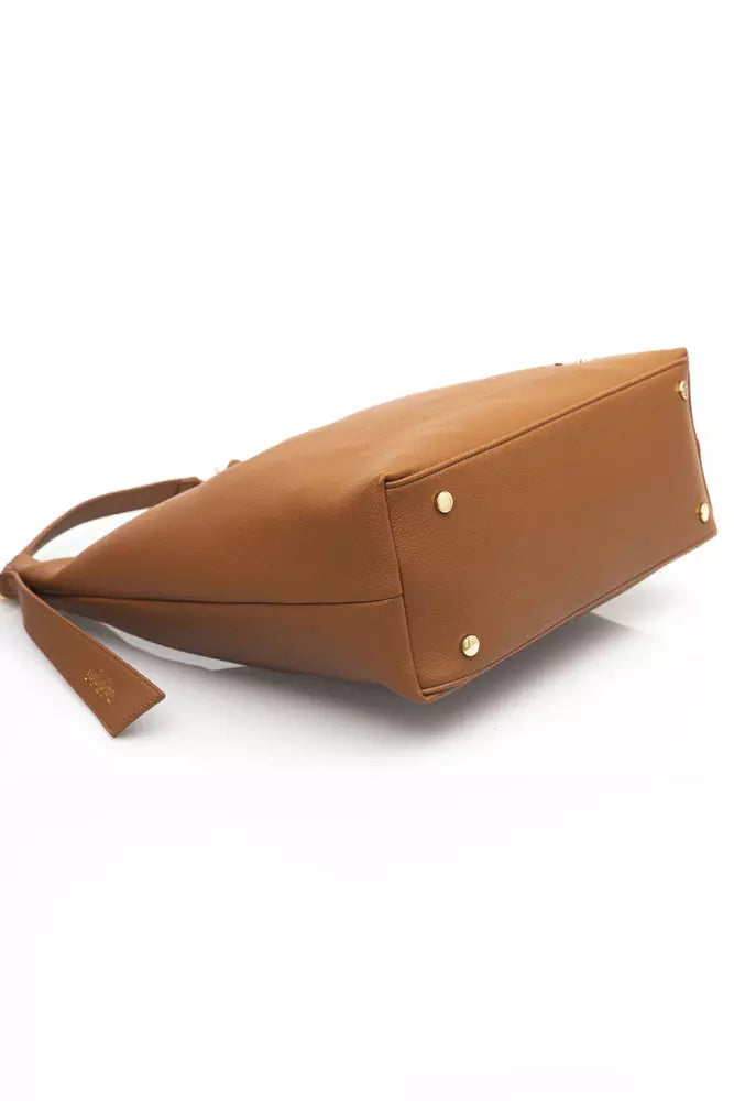 Brown Polyethylene Women Shoulder Bag