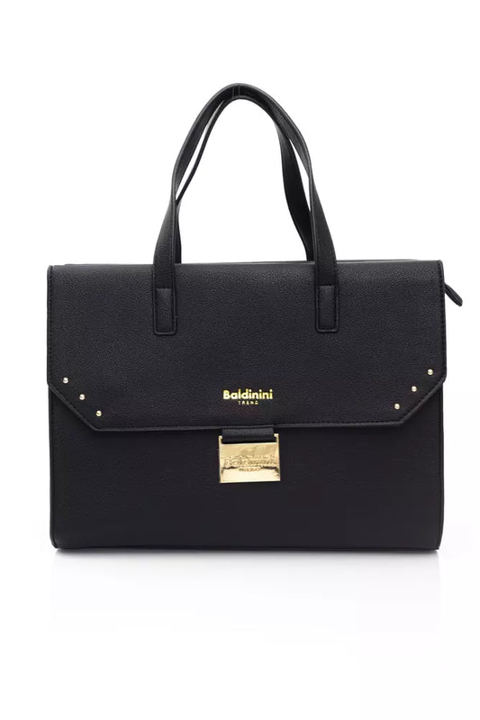 Black Polyethylene Women Handbag