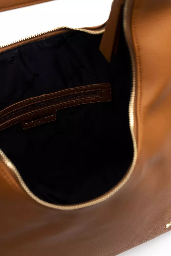 Brown Polyethylene Women Shoulder Bag