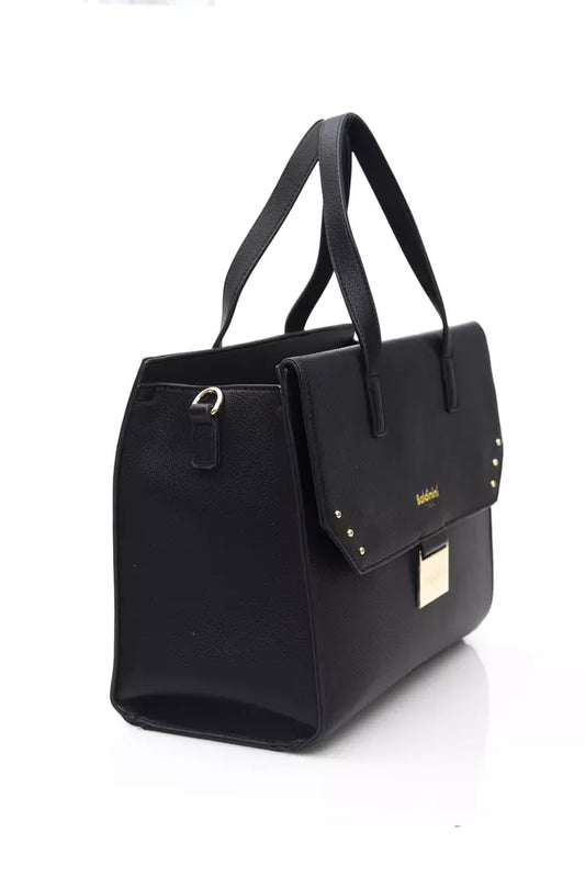 Black Polyethylene Women Handbag