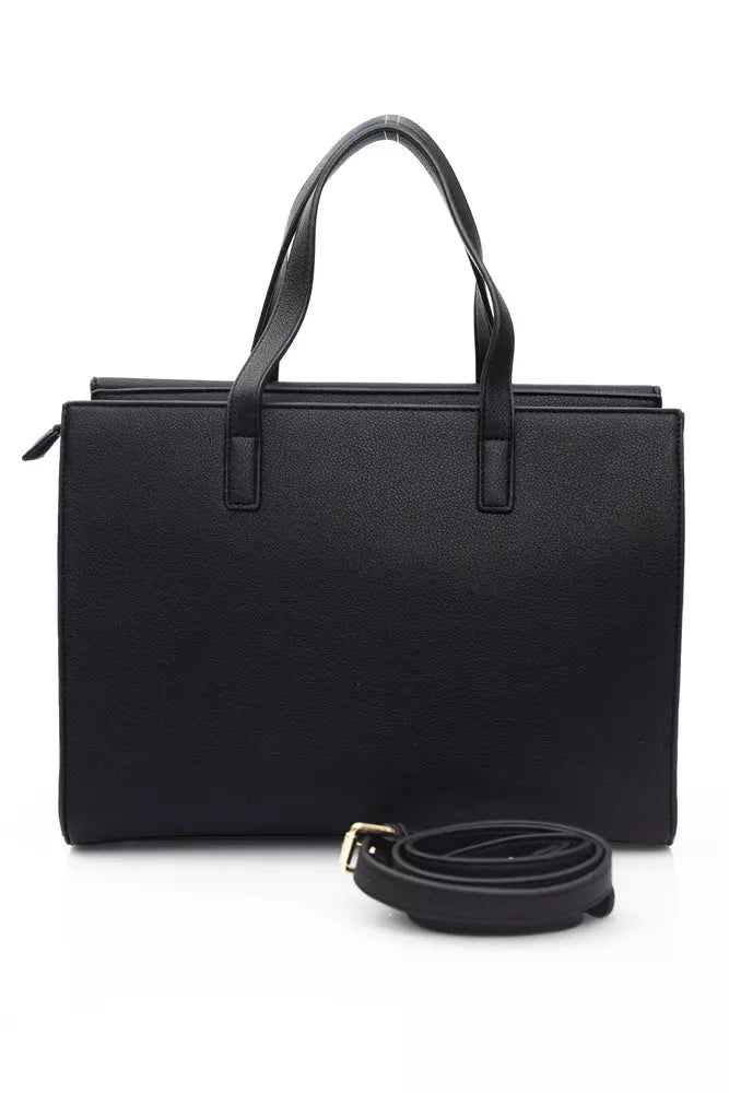 Black Polyethylene Women Handbag