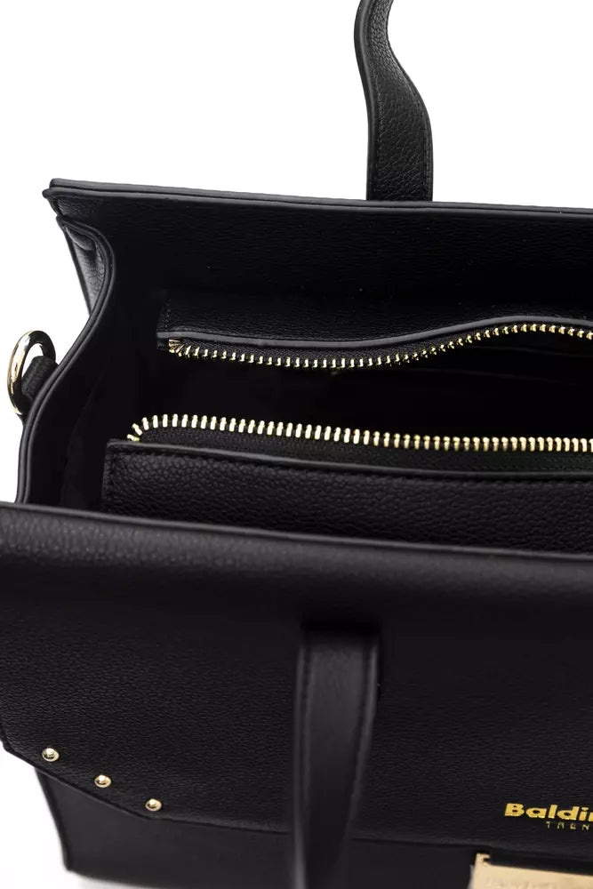 Black Polyethylene Women Handbag