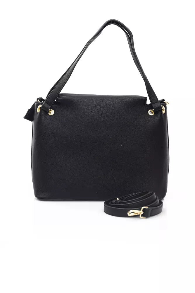 Black Polyethylene Women Shoulder Bag