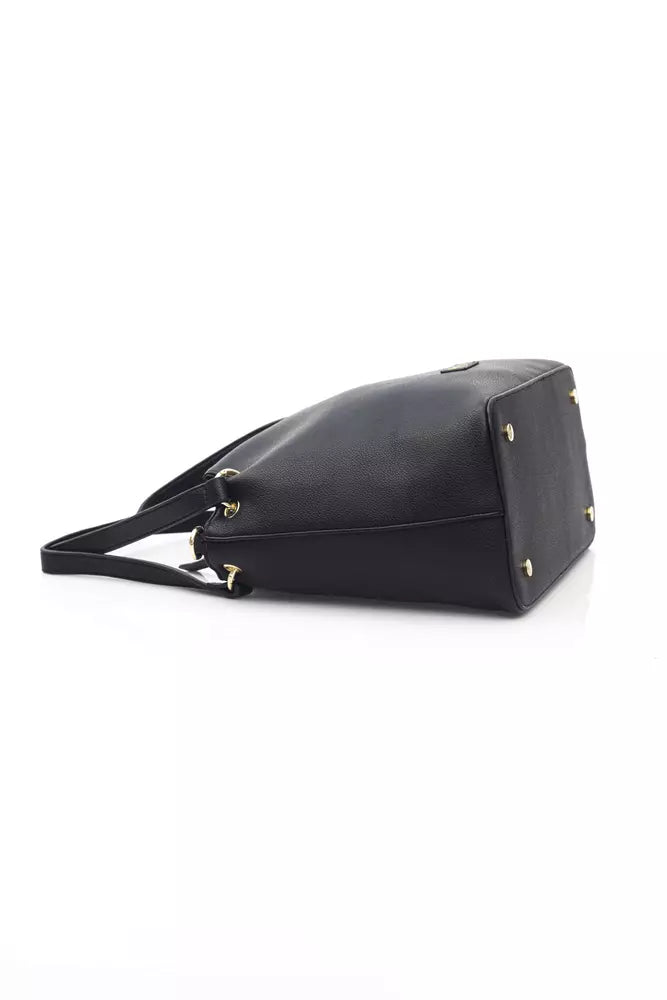 Black Polyethylene Women Shoulder Bag